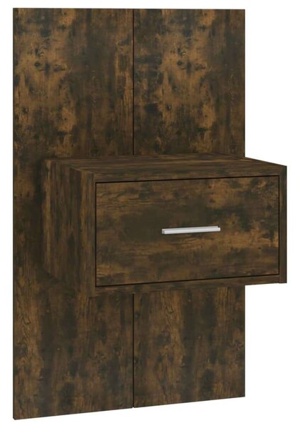 Modern Ágyfejtámla Szekrényekkel - Füstös Tölgy - 240cm