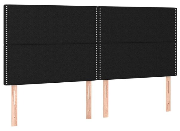 Fekete szövet led-es fejtámla 200x5x118/128 cm