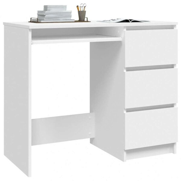 VidaXL forgácslap íróasztal 90 x 45 x 76 cm, fehér