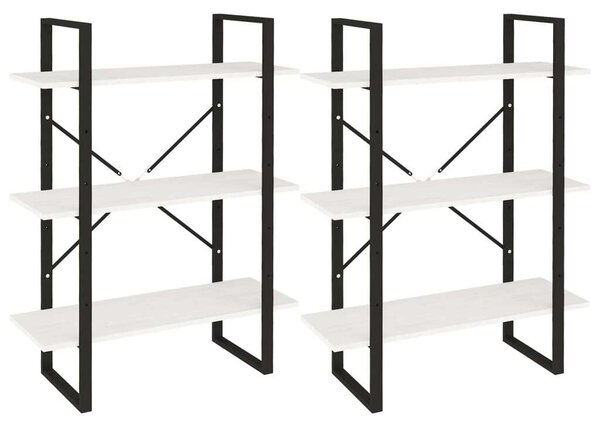 PolcMax - Fehér Fenyőfa Polcrendszer - 6 Polc - 80x30x210 cm
