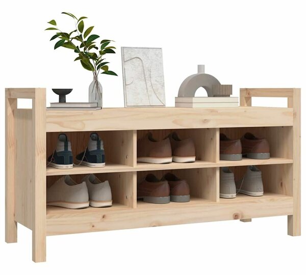 VidaXL tömör fenyőfa előszoba pad 110 x 40 x 60 cm
