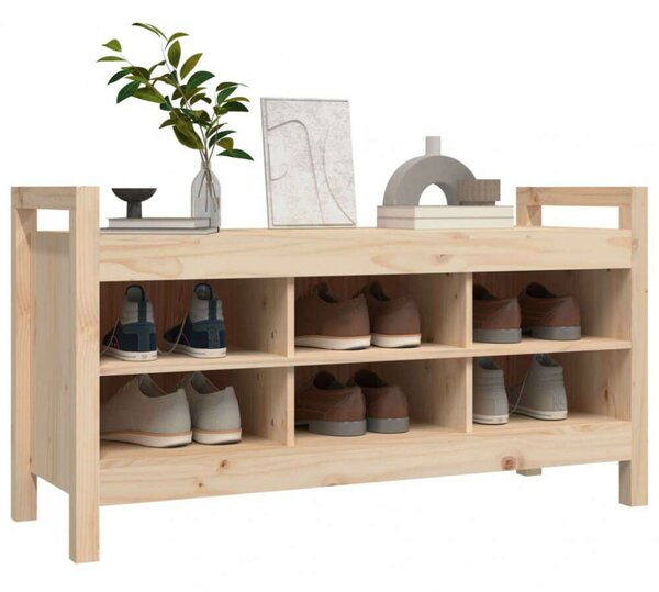VidaXL tömör fenyőfa előszoba pad 110 x 40 x 60 cm