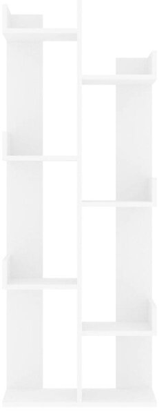 Modern Fehér Könyvespolc - 8 Rekeszes - 140 cm