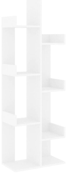 Modern Fehér Könyvespolc - 8 Rekeszes - 140 cm