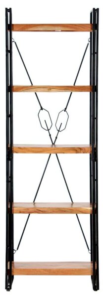 Akácfa Könyvespolc - Ipari Stílus - 5 Polc - 60x30x180 cm