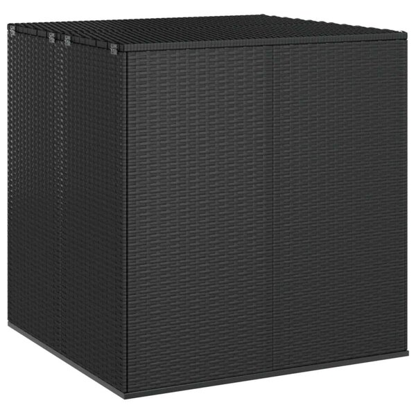 Polyrattan Kert Párna Tároló - Fekete - 100x97,5x104 cm