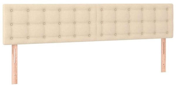 Krémszínű szövet led-es fejtámla 200x5x78/88 cm