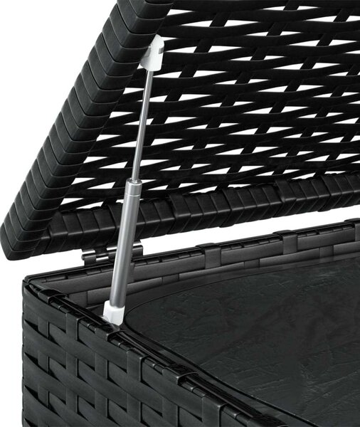 Polyrattan Kert Párna Tároló - Fekete - 100x97,5x104 cm