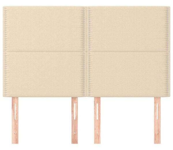 4 db Krémszínű Szövet Ágyfejtámla - 72x5x78/88 cm