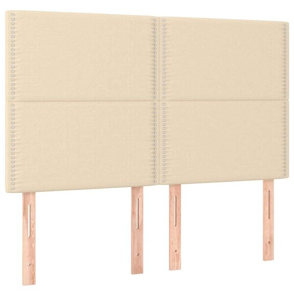 4 db Krémszínű Szövet Ágyfejtámla - 72x5x78/88 cm