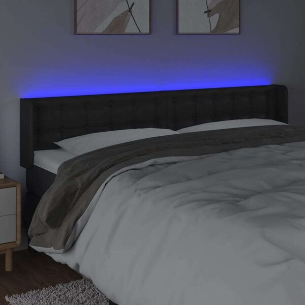 LED-es Fejtámla - Műbőr - Fekete - 163cm