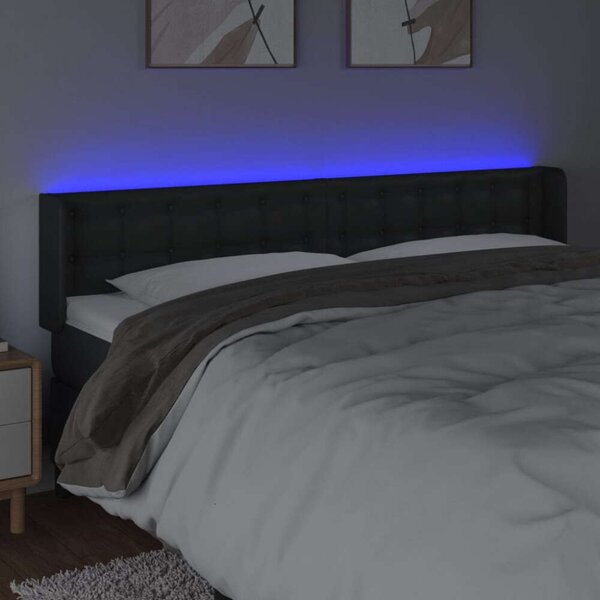 LED-es Fejtámla - Műbőr - Fekete - 163cm