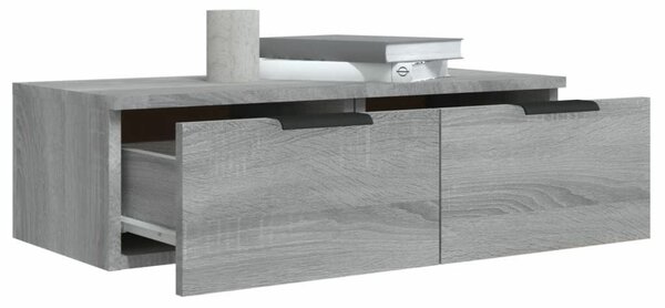 2 db szürke sonoma szerelt fa fali szekrény 68 x 30 x 20 cm