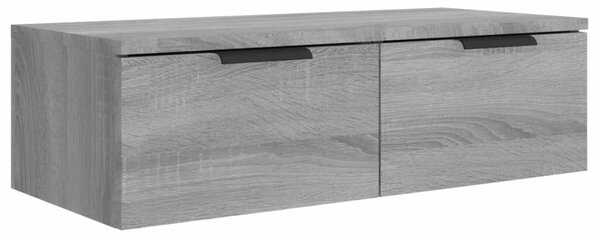 2 db szürke sonoma szerelt fa fali szekrény 68 x 30 x 20 cm
