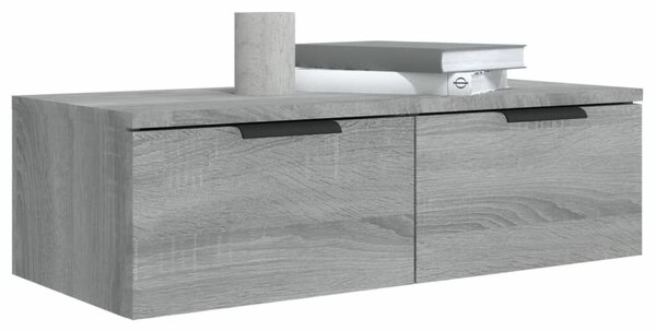 2 db szürke sonoma szerelt fa fali szekrény 68 x 30 x 20 cm