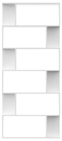 Modern Könyvespolc/Térelválasztó - Fehér - 80x24x192 cm