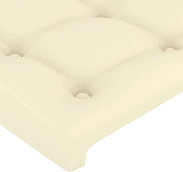 Krémszínű műbőr led-es fejtámla 203 x 16 x 78/88 cm