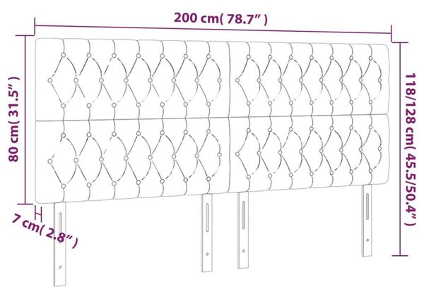 LED-es Fejtámla - Világosszürke - 200x7x118/128cm