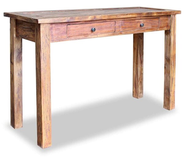 Rusztikus Tömörfa Tálalóasztal - 2 Fiók - 123x42x75 cm