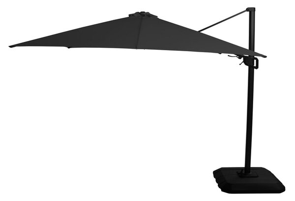 Deluxe fekete szögletes függő napernyő, 300 x 300 cm - Hartman