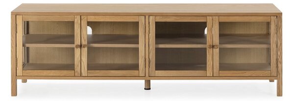 Natúr színű TV-állvány tölgyfa dekorral 160x50x40 cm Ceci – MOME