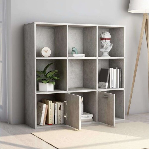 Modern Könyvespolc - Betonszürke - 98x30x98 cm
