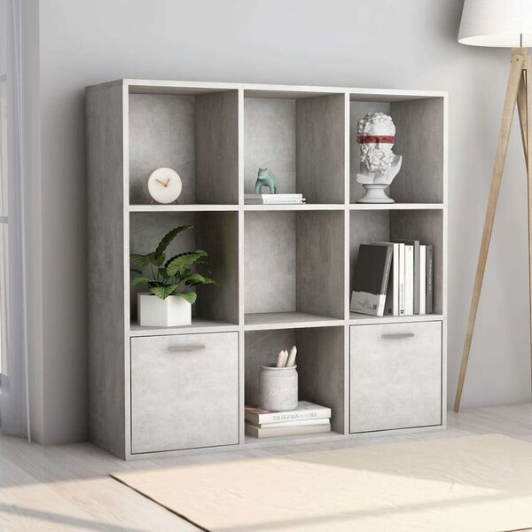 Modern Könyvespolc - Betonszürke - 98x30x98 cm