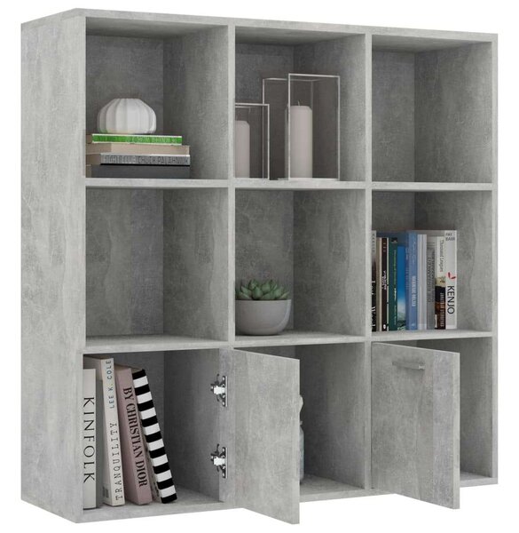 Modern Könyvespolc - Betonszürke - 98x30x98 cm