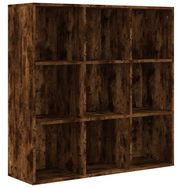Modern 9 Rekeszes Könyvespolc - Füstös Tölgy - 98x30x98 cm