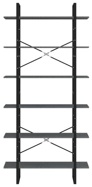 Polcrendszer - Ipari Stílus - Szürke Fenyőfa - 100x30x210 cm