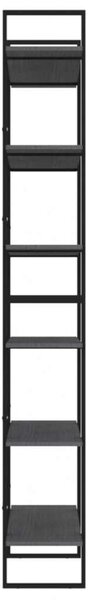 Polcrendszer - Ipari Stílus - Szürke Fenyőfa - 100x30x210 cm
