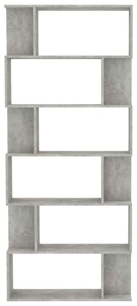Modern Könyvespolc - Térelválasztó - Betonszürke - 80x24x192 cm