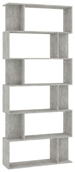Modern Könyvespolc - Térelválasztó - Betonszürke - 80x24x192 cm