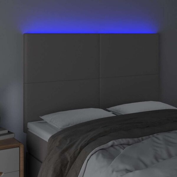 LED-es Fejtámla - Szürke Műbőr - 144x128cm
