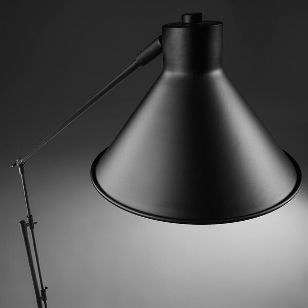 Fekete állólámpa fém búrával (magasság 220 cm) Dione – Kave Home