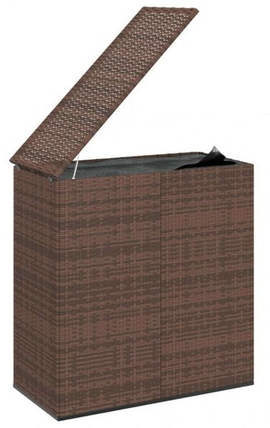 Polyrattan Kert Párna Tároló - Barna - 100x49x103,5cm