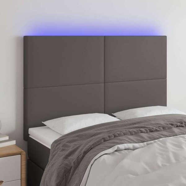 LED-es Fejtámla - Szürke Műbőr - 144x128cm