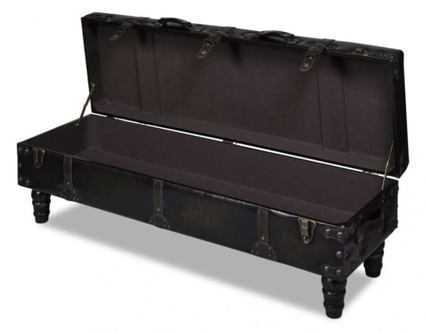 Elegáns Barna Műbőr Tárolós Pad - 111cm