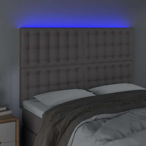LED-es Fejtámla - Szürke Műbőr - 144x128cm