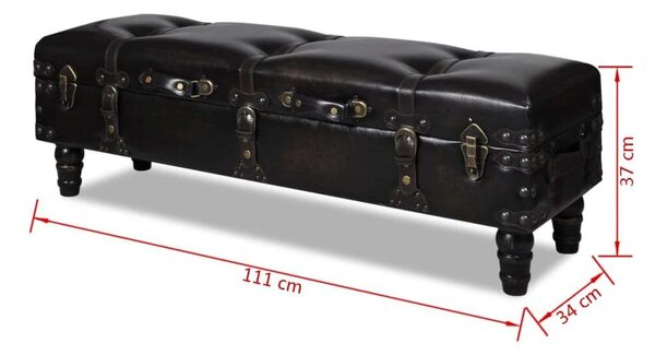 Elegáns Barna Műbőr Tárolós Pad - 111cm
