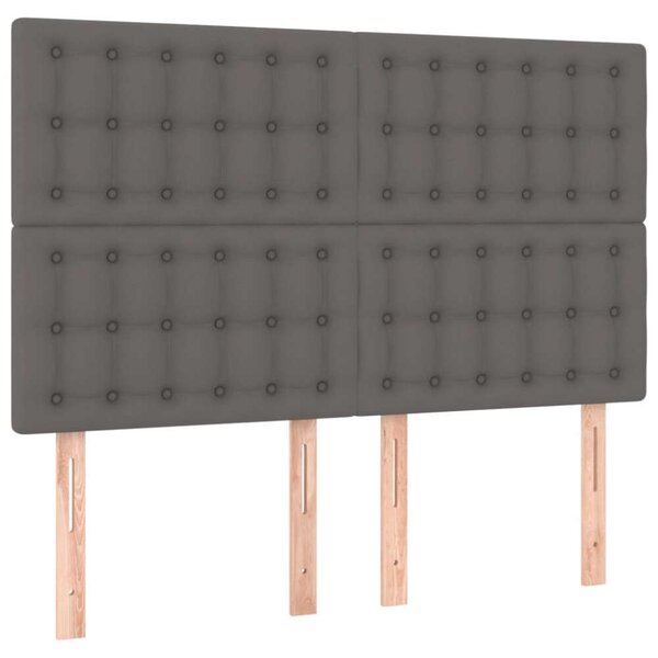 LED-es Fejtámla - Szürke Műbőr - 144x128cm