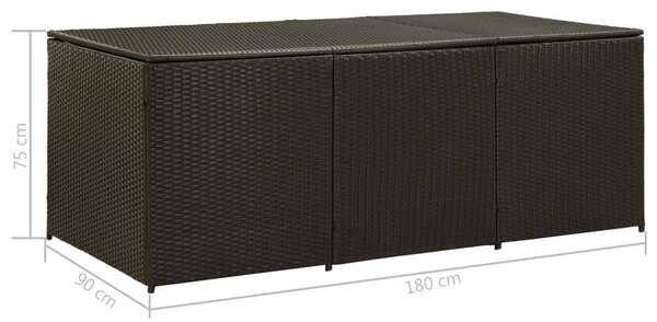 VidaXL Kerti Tárolóláda - Polyrattan - 180x90x70 cm