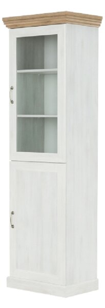 KONDELA vitrines szekrény, északi sosna/vadtölgy, ROYAL W1D