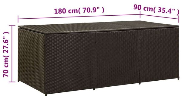 VidaXL Kerti Tárolóláda - Polyrattan - 180x90x70 cm