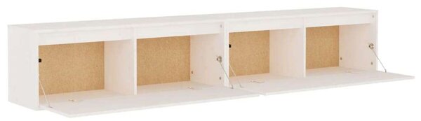2 darab fehér tömör fenyőfa faliszekrény 100 x 30 x 35 cm