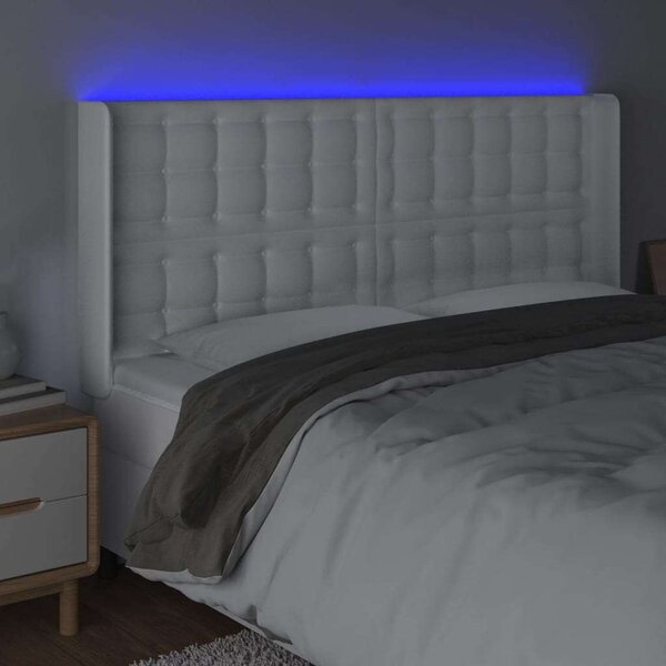 LED-es Fejtámla - Fehér Műbőr - 203cm