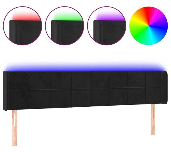 Bársony LED Fejtámla - Fekete - 203cm
