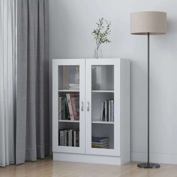 Fehér forgácslap vitrinszekrény 82,5 x 30,5 x 115 cm