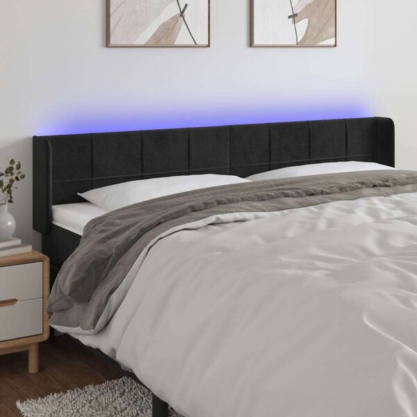 Bársony LED Fejtámla - Fekete - 203cm