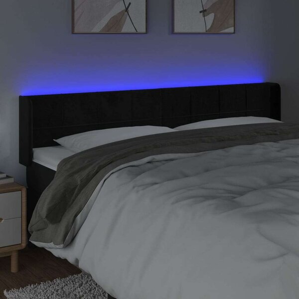 Bársony LED Fejtámla - Fekete - 203cm